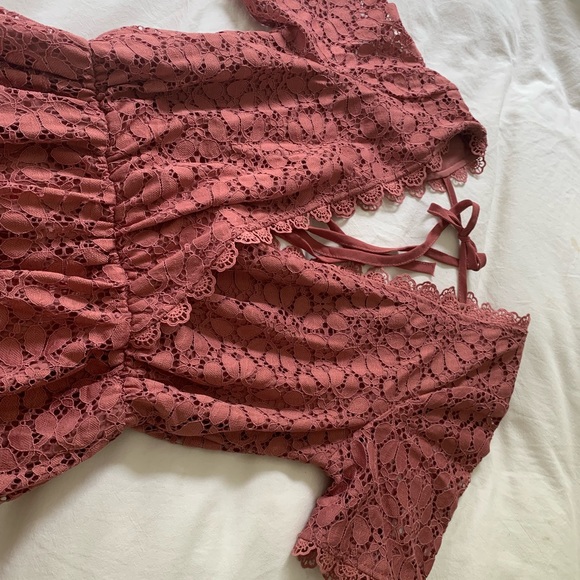 Baltic Born Venice Lace Maxi Dress Berry Small - Picture 6 of 7